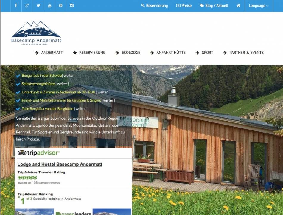 Berghütte und Ferienhaus Webdesign Schweiz