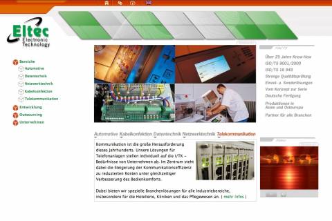 Screenshot Webdesign Eltec München